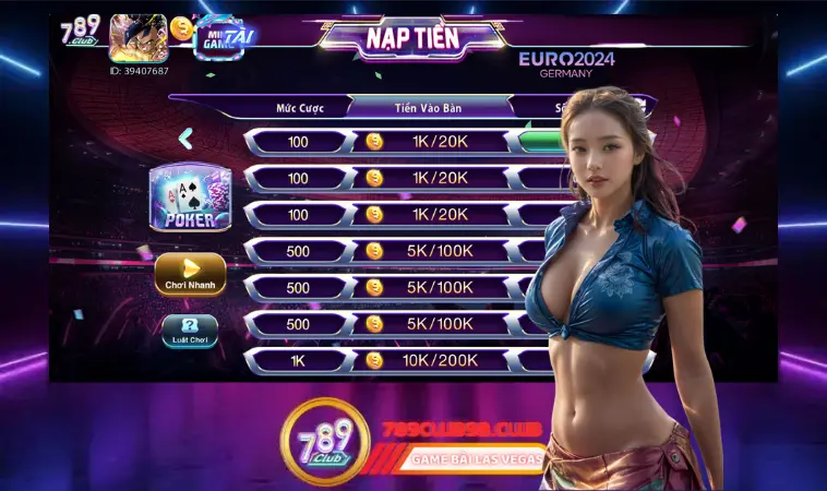 Poker 789Club: game uy tín và kịch tính